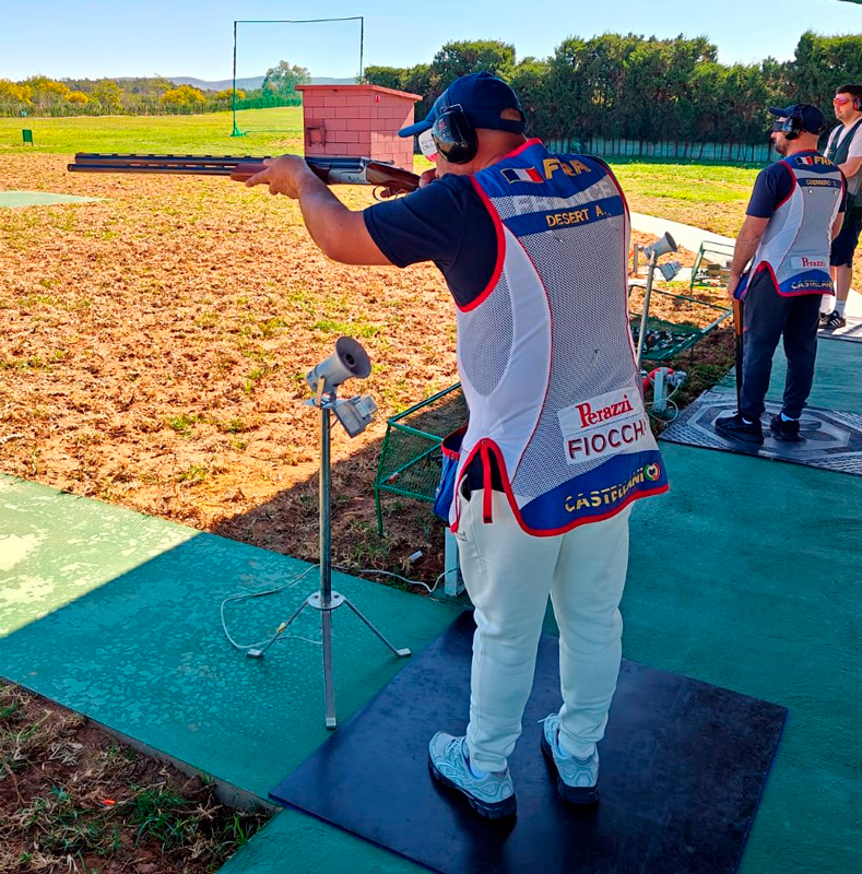 El equipo francés está presente para competir en la ISSF World Cup Shootgun Tangier Morocco